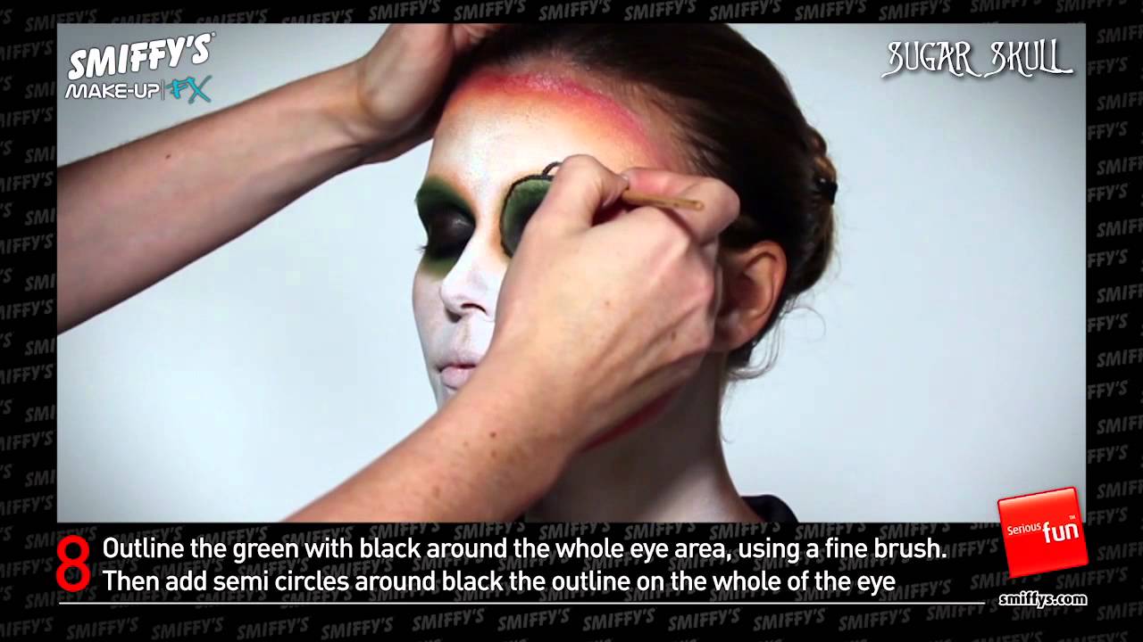 Sugar Skull Face Painting Make-up Tutorial