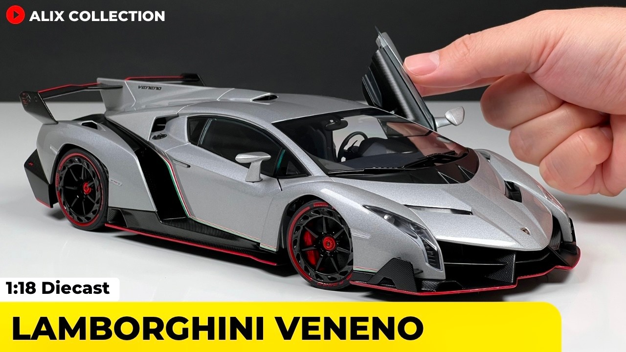 Unboxing of Lamborghini Veneno 1:18 Diecast Model Car by AUTOart (4K)