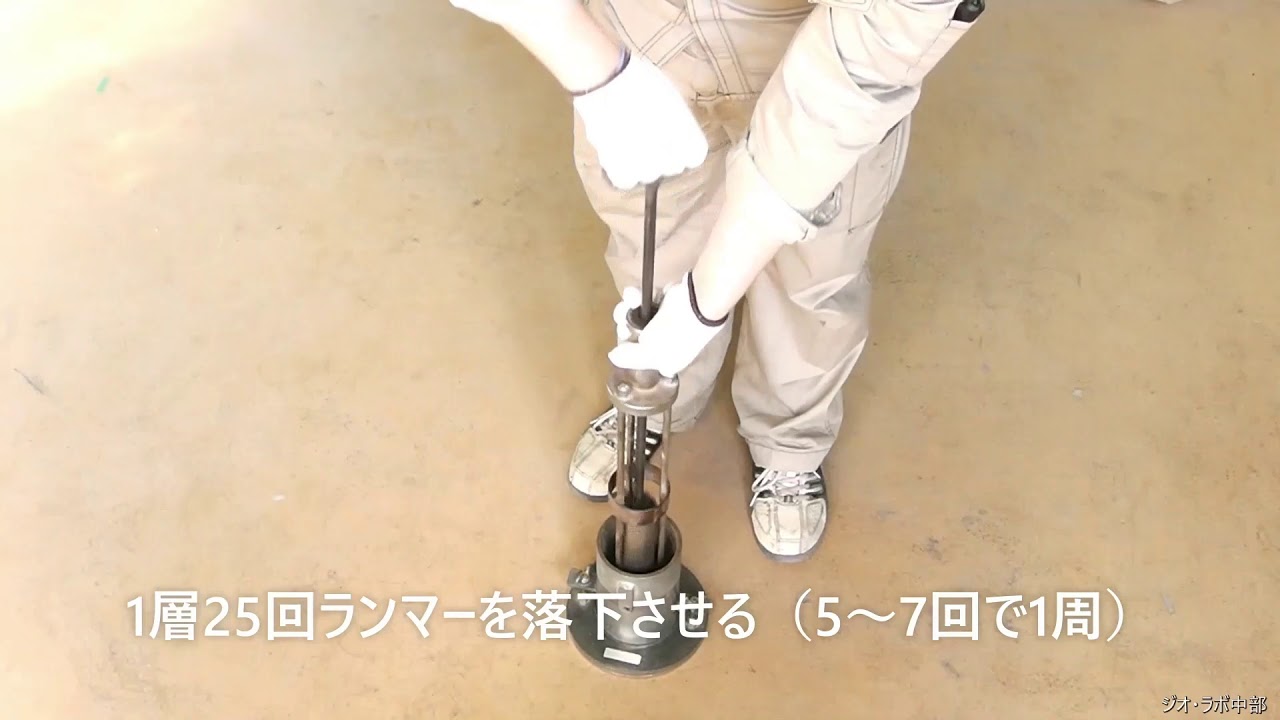 突き固めによる土の締固め試験