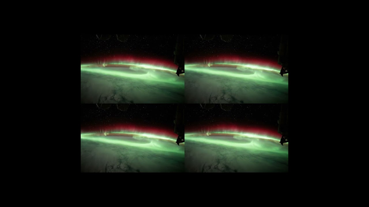 Stereo 3D Aurora Australis from SPACE  #spacemotion #3d