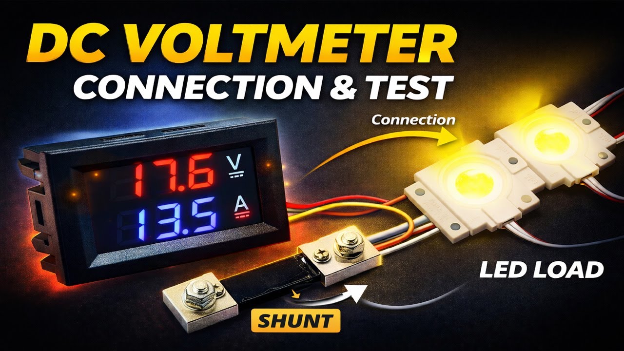 DC Voltmeter Shunt Connection & Test | LED Load Test with Ammeter | Hindi