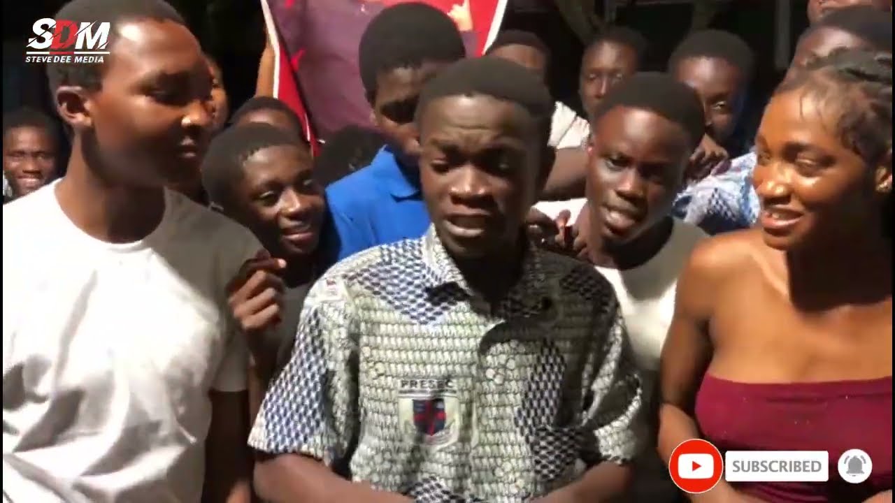 Too Spyce Fans at Mampong Presec Singing  jama Songs   for Too Spyce To win