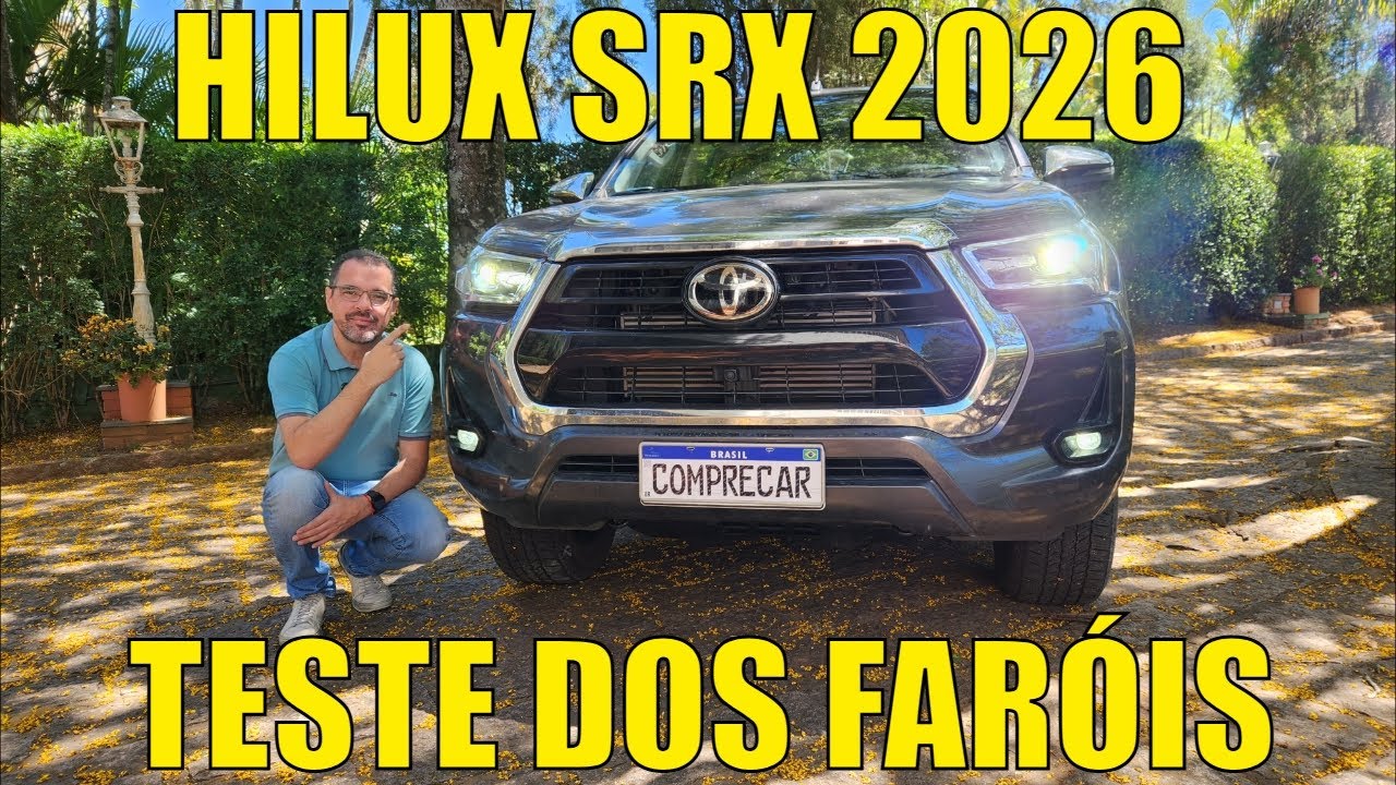 Toyota Hilux SRX 2026 - Teste dos far&oacute;is em LED