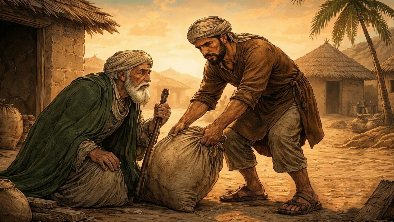 قصة حمّال الطوب الذي ساعد عجوزًا غريبًا… وما فعله العجوز غيّر مصيره إلى الأبد!