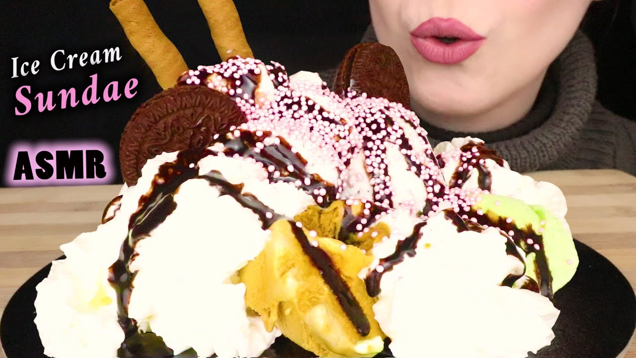 ICE CREAM SUNDAE 🍨| Collab with @goatgouda268  | ASMR Mukbang - 먹방 | No Talking | Eating Sounds