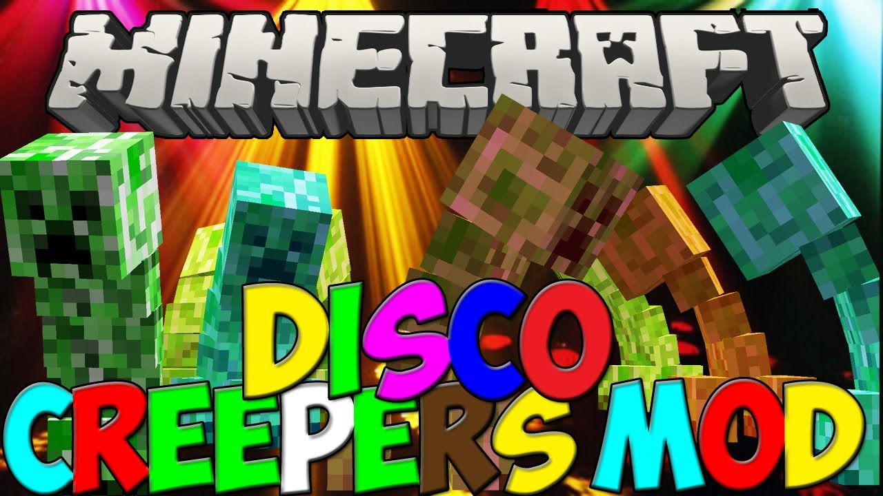 Minecraft Mod Showcase: DISCO CREEPER MOD! (DANCING CREEPERS)!