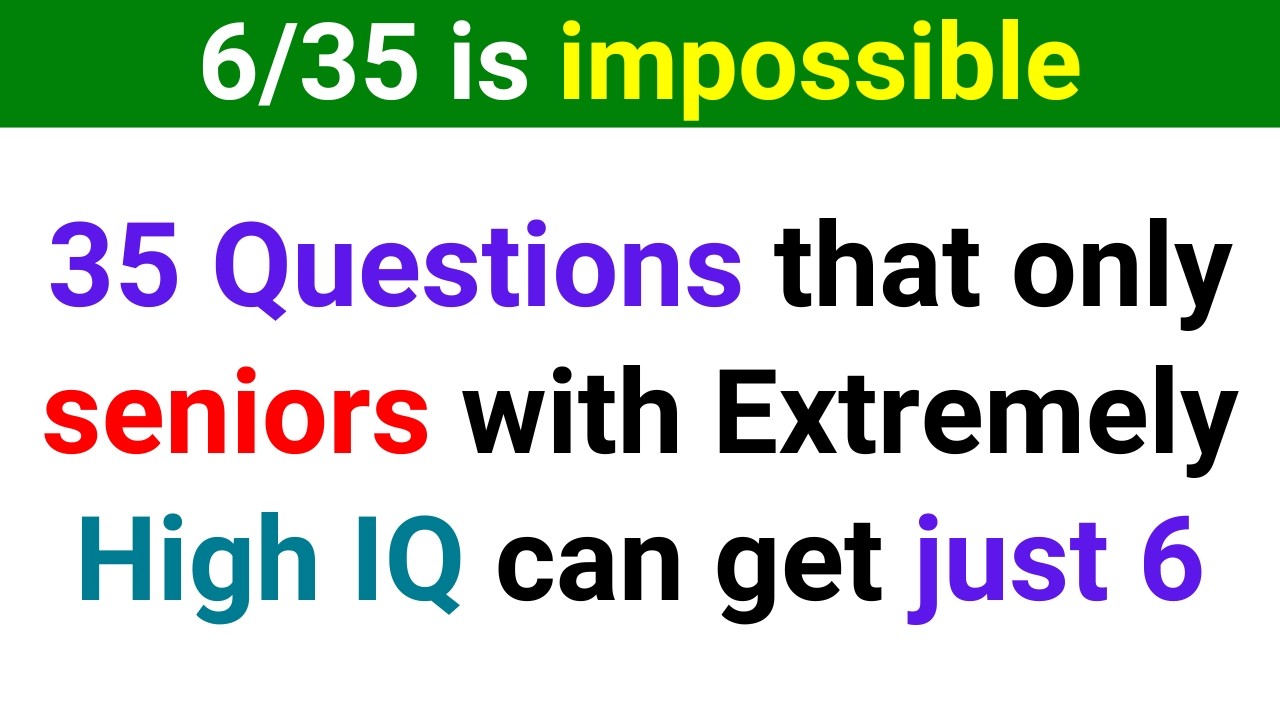 NOBODY AGED 65+ CAN GET 6 RIGHT ANSWER IN THIS HARD QUIZ!  | Trivia Quiz 177