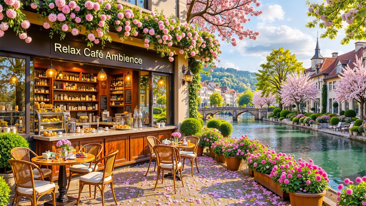 Smooth Jazz at a Spring Café in Zurich | Relaxing Coffee Shop Ambience for Work & Study
