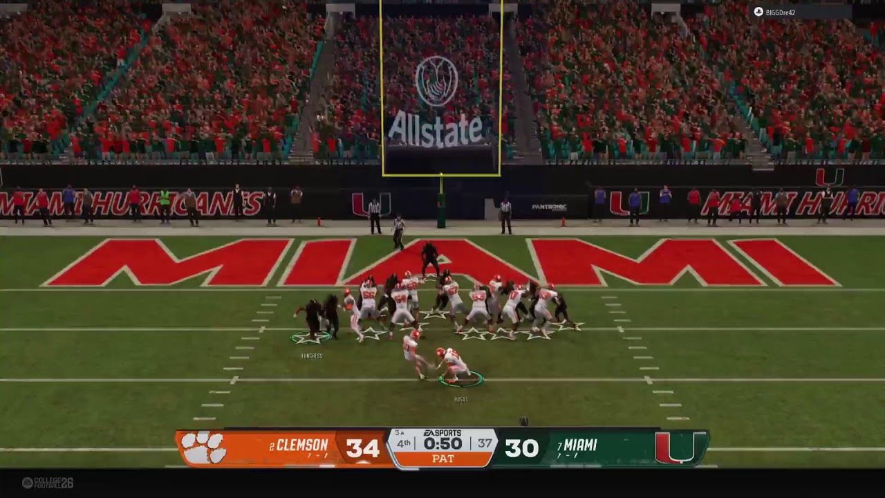 WW26 Hurricanes 🌀 vs Clemson Y8W9