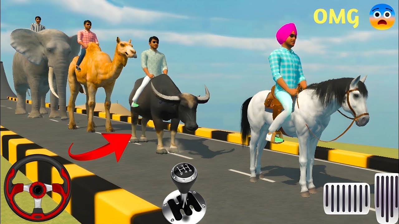 Horse 🐎// Camel 🐫// Elephant 🐘// Unloding Animals Loding On Truck Animals Challenge Transport Game