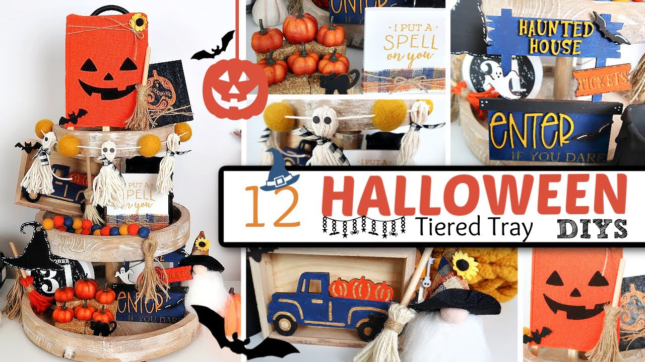 12 HALLOWEEN TIERED TRAY DIYS | Decorate Your Tiered Tray With These Cute Halloween DIYS For 2021!