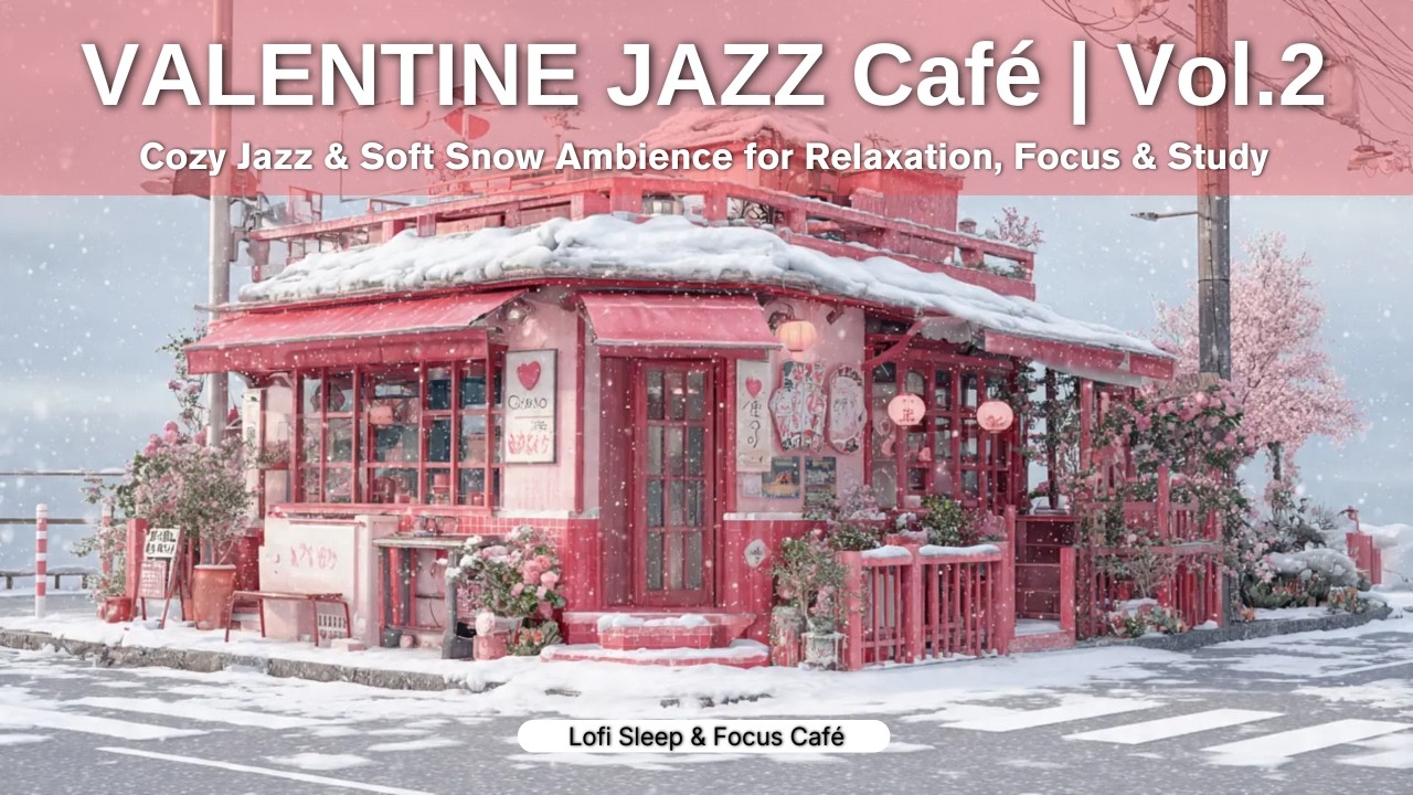 VALENTINE JAZZ Cafe | VOL.2 💗👫 Cozy Jazz & Soft Snow Ambience for Relaxation, Focus & Study