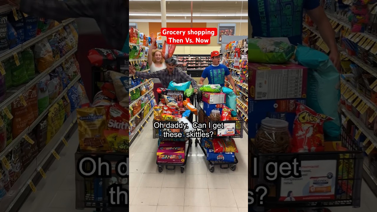 Grocery shopping Then Vs. Now&hellip; 😳😡😂 #shorts #youtubeshorts #funny #comedy #food #family