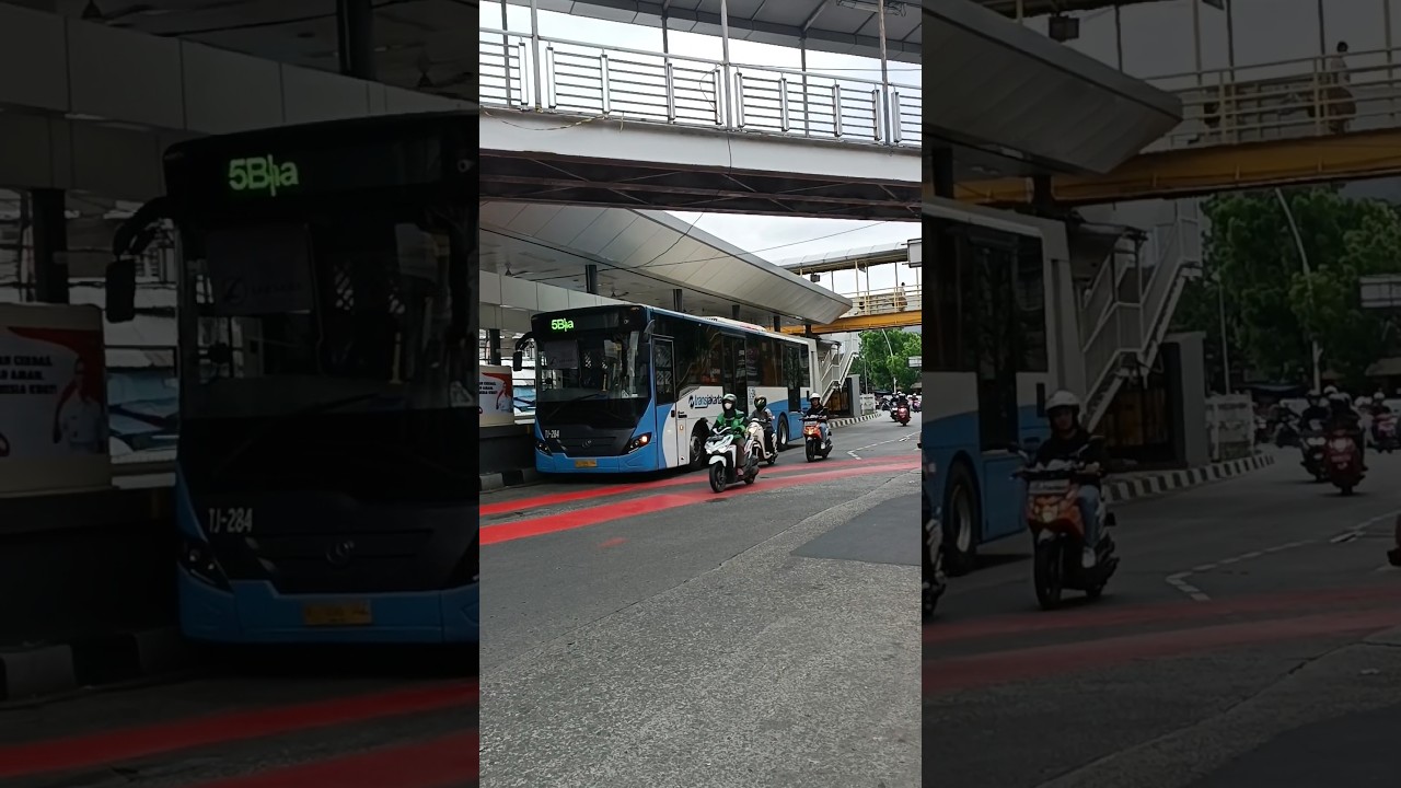 Busway 5B meluncur #shorts #buswaytransjakarta #transjakarta #busway #jakarta #bis #haltebusway