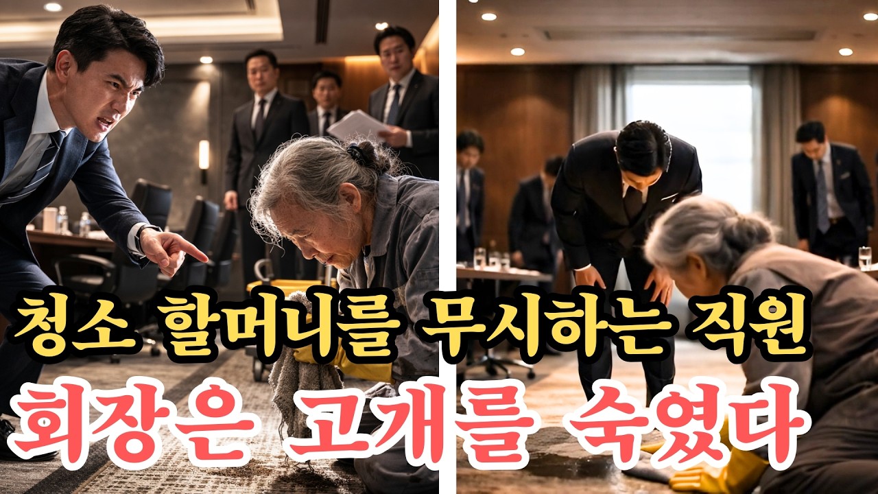 청소 할머니를 무시하는 차장…회장은 할머니에게 고개를 숙였다