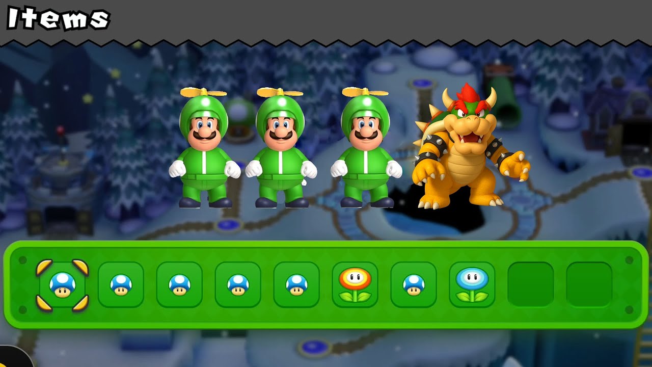 New Super Luigi Bros U Deluxe – 4 Players Final Boss It's Funny Co Op Walkthrough