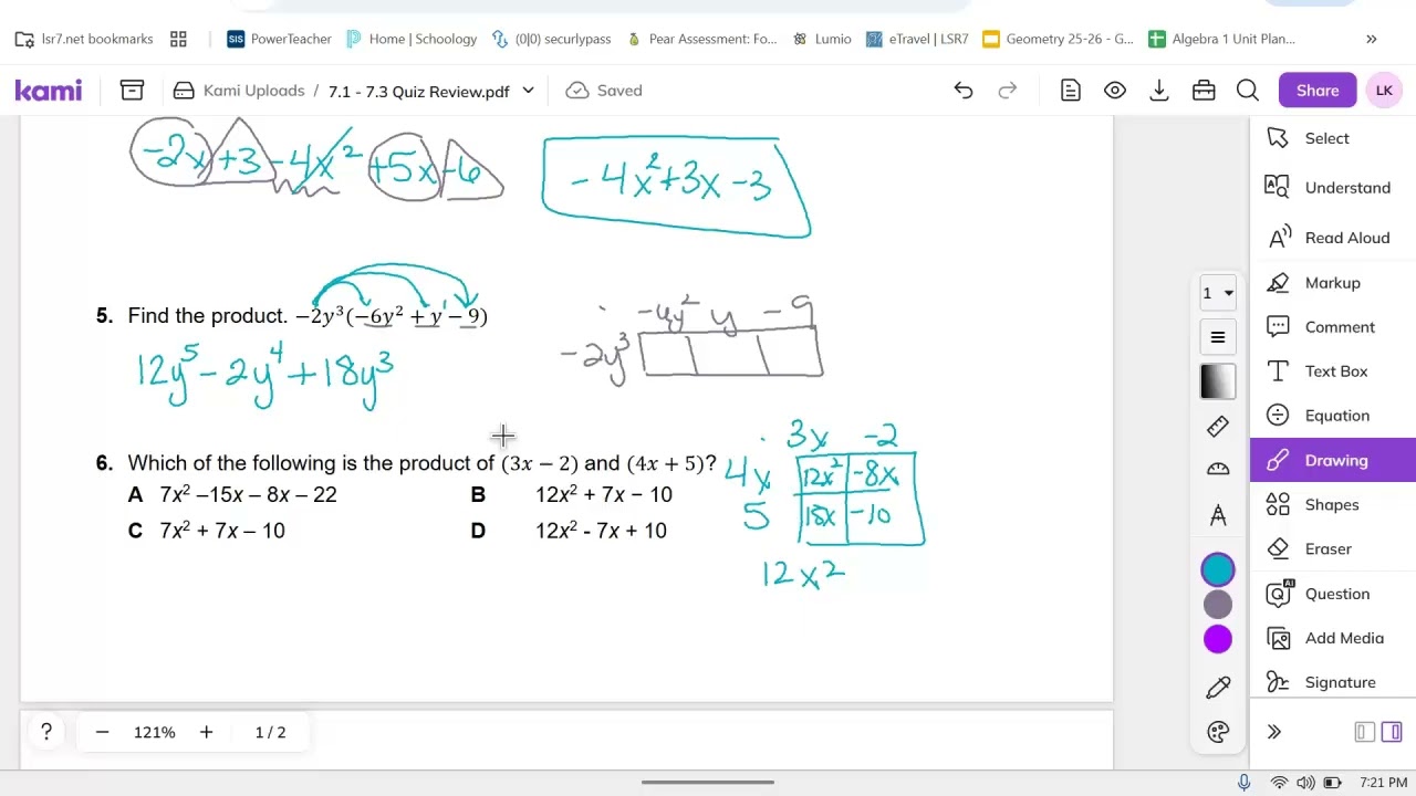 Unit 7 Quiz Review