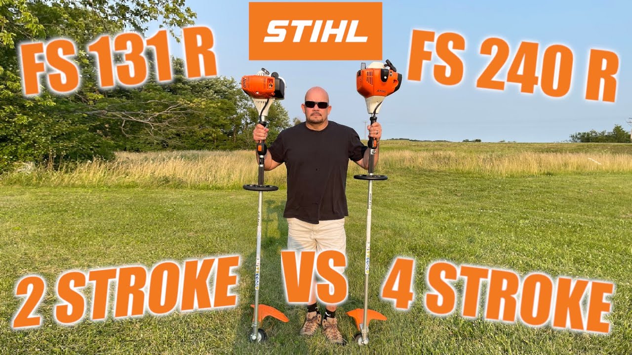 Stihl FS 131R VS FS 240R FOUR STROKE VS TWO STROKE.  #StihlFS131R #StihlFS240R