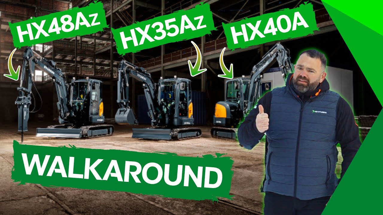 NEW Hyundai Mini Excavator Walkaround: HX35Az, HX40A, and HX48Az with Bearded Excavation