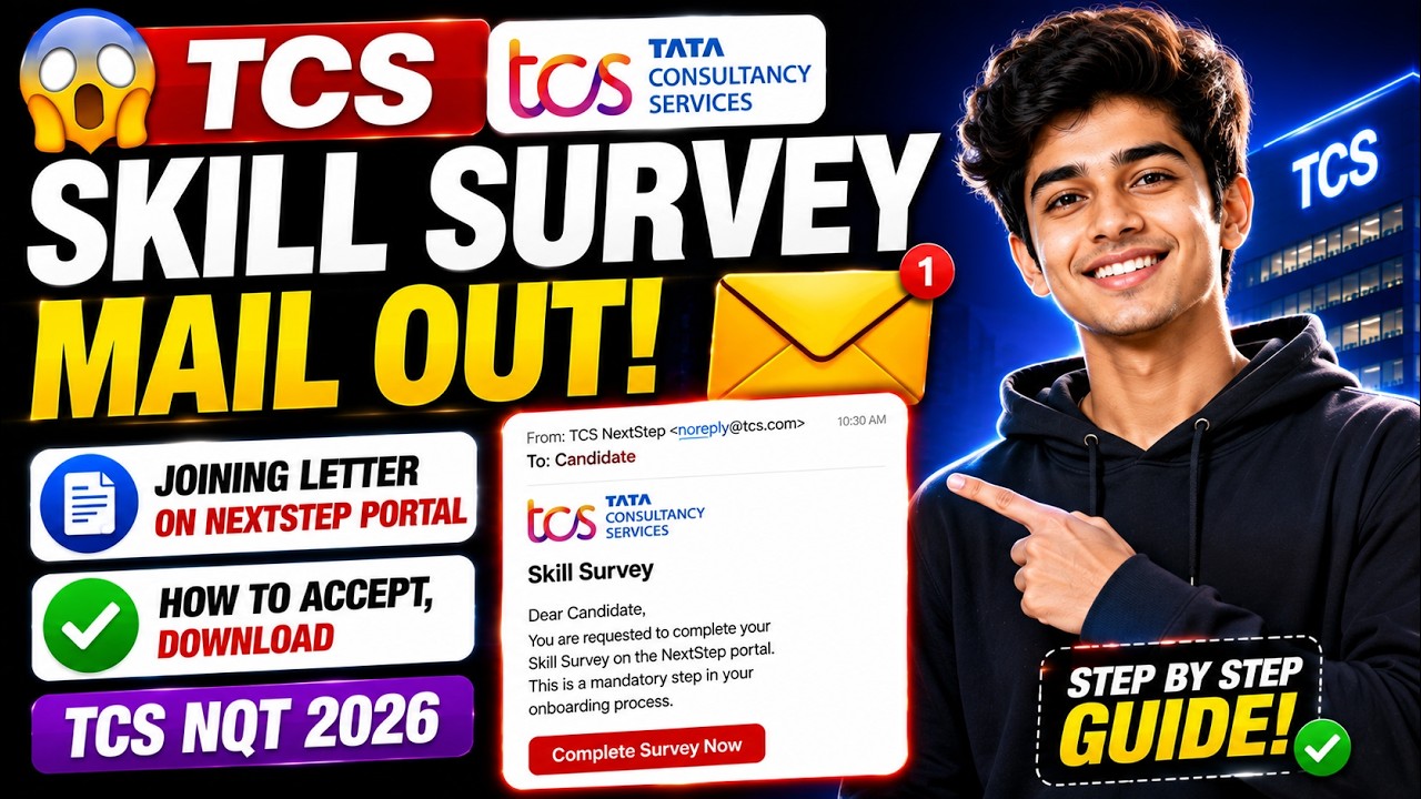 😱TCS Skill Survey Mail OUT | Joining Letter on NextStep Portal | How to Accept, Download | TCS NQT