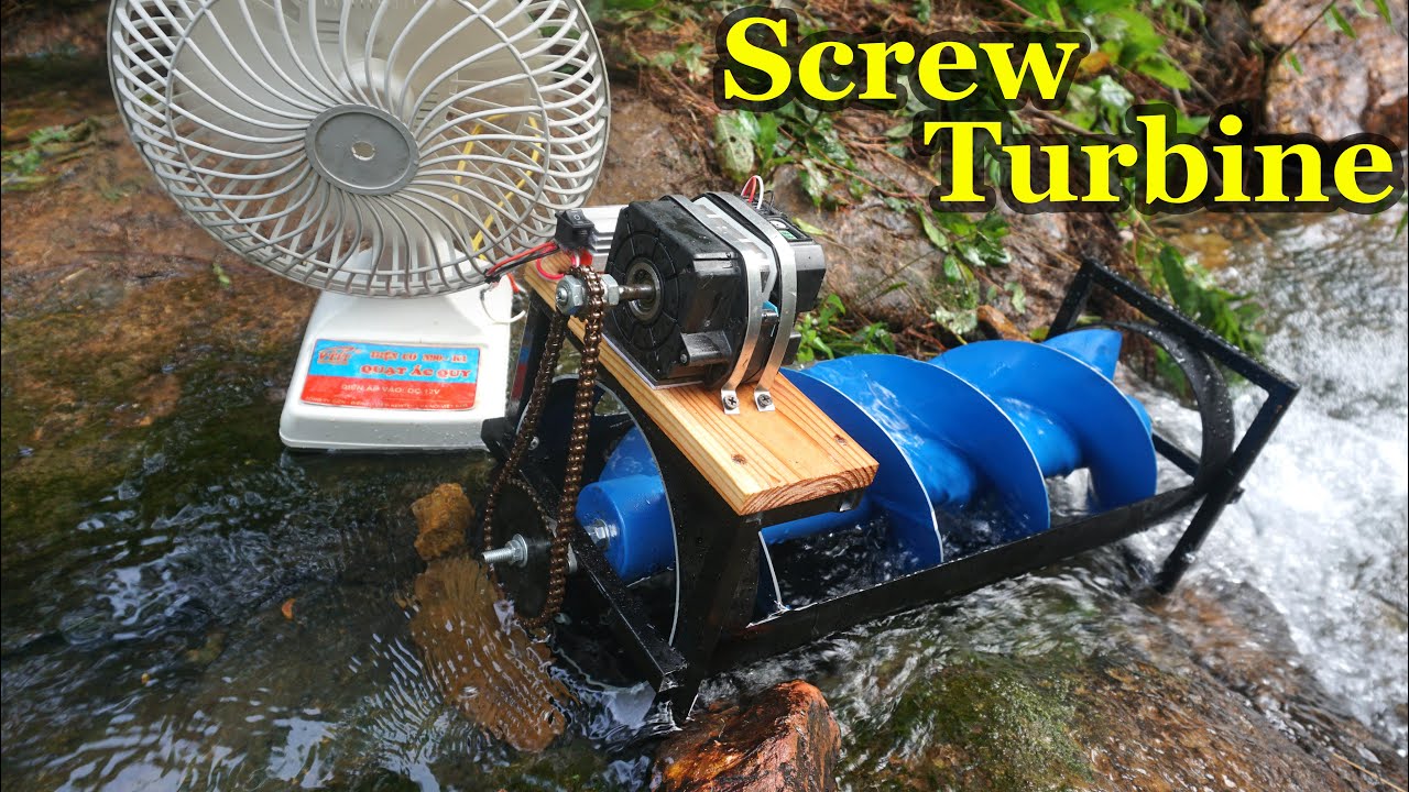 How to make Archimedes screw turbine with pvc pipe. Clean energy, free energy
