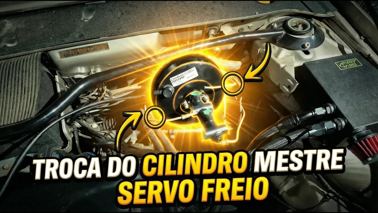 TROCA DO SERVO FREIO E CILINDRO MESTRE DO GOL QUADRADO TURBO COM FLUXO CRUZADO