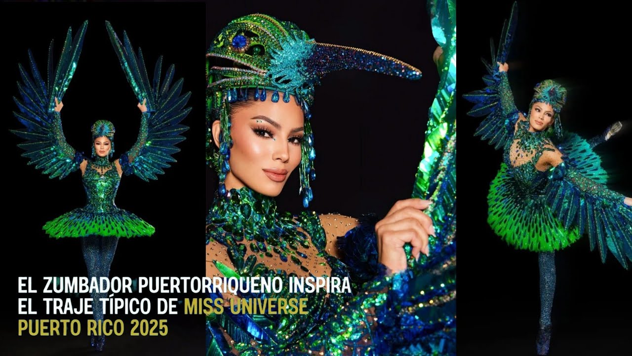 Viral 🌺 El traje típico de Puerto Rico que dejó a todos sin aliento en Miss Universe 2025 💚✨
