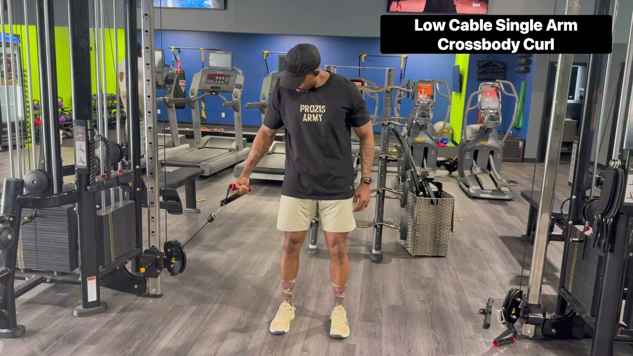 Low Cable Single Arm Crossbody Curl Video Demonstration 