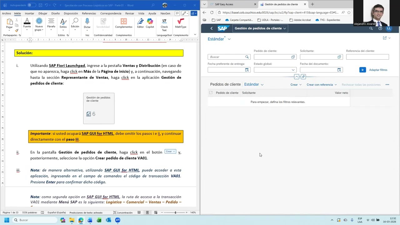 Parte 01 - Ejercicio 01 - Utilización de SAP Versión 4.2 - Procesos Logísticos