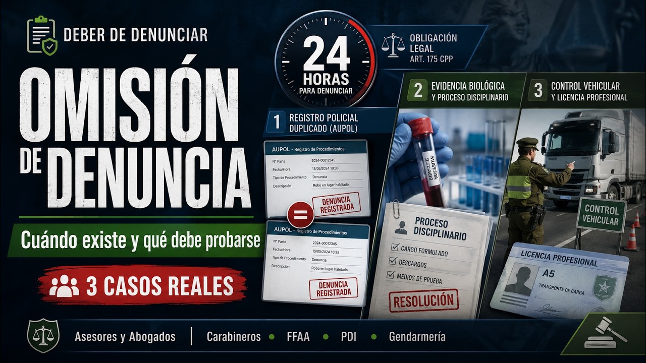 Omisi&oacute;n de denuncia en Carabineros y PDI: cu&aacute;ndo existe y qu&eacute; debe probarse | 3 casos reales