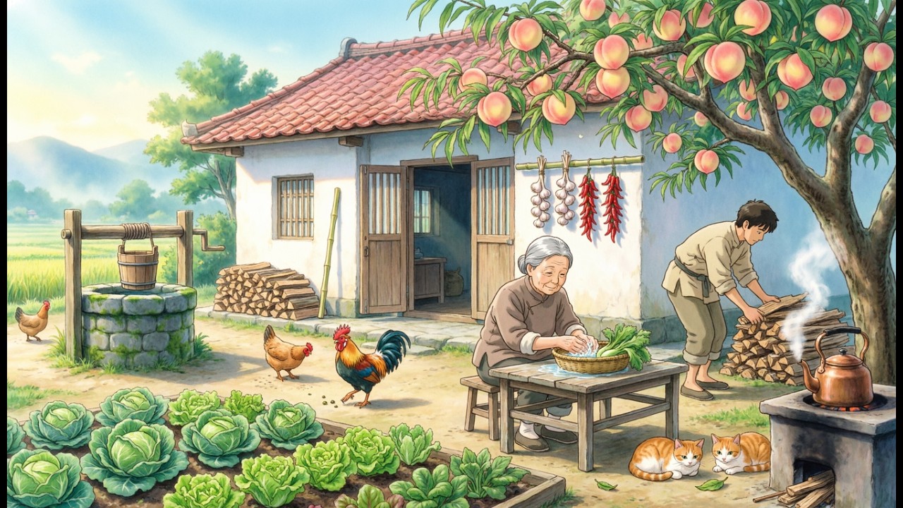 Traditional Village Life |  Peaceful Morning Routine | Ghibli Style Animation