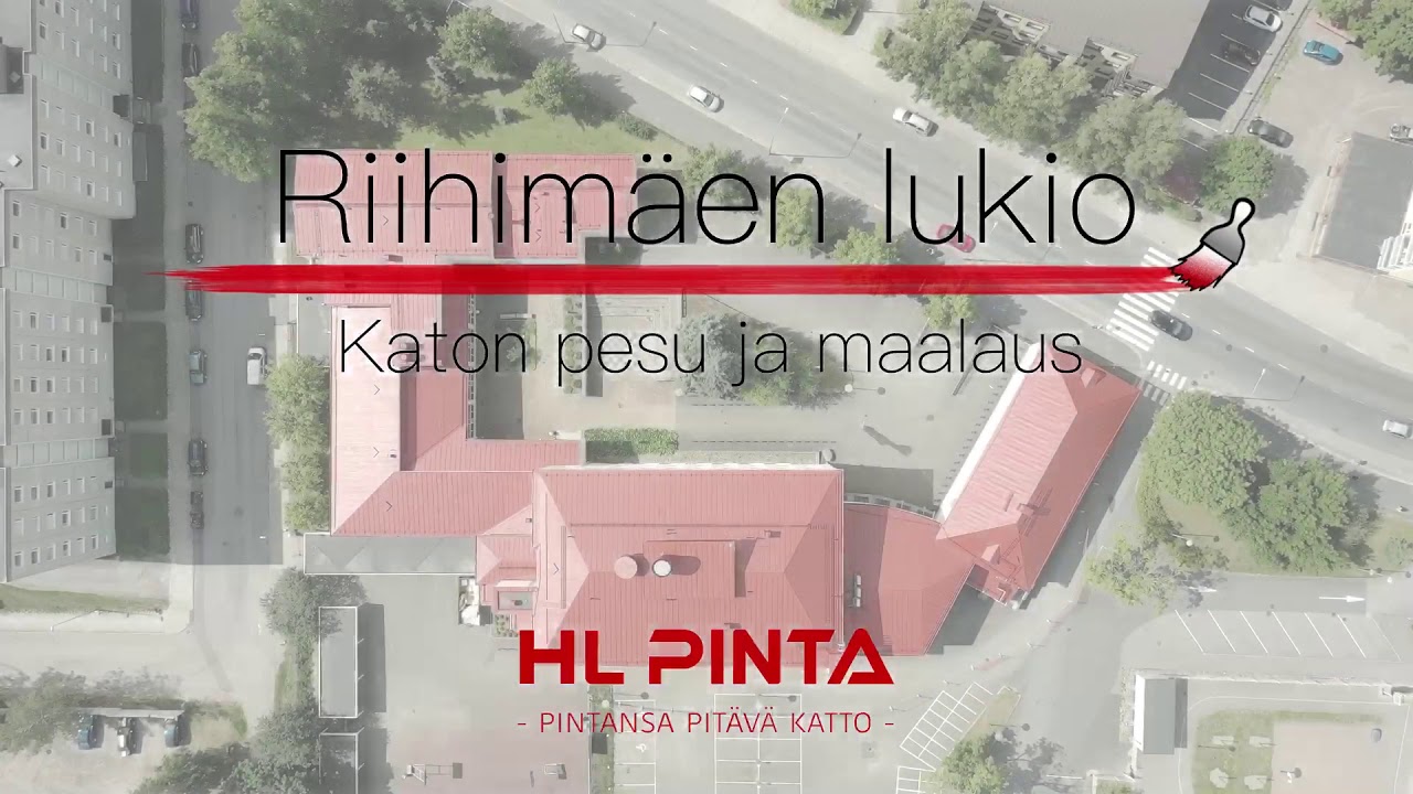 Riihimäen lukion katon pesu ja maalaus - HL Pinta Oy, Eskaro Oy