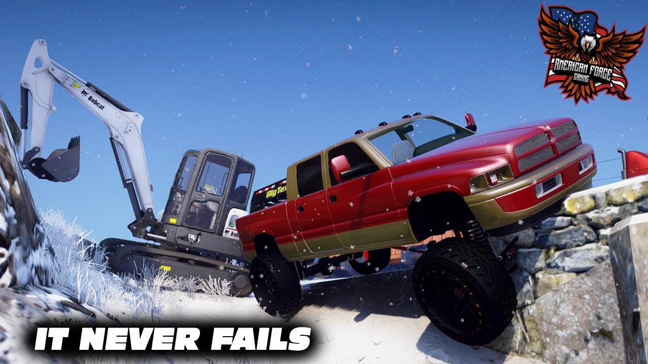 WRECKED MY RARE 4 DOOR 2ND GEN CUMMINS.. WHILE GETTING MINI EXCAVATOR - GTA 5 Roleplay - AFG