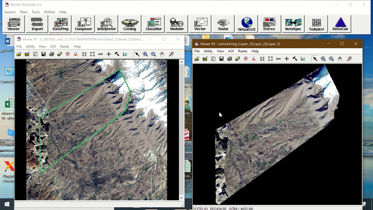 ERDAS IMAGE 9.2- SUBSET PROCESS USING AOI