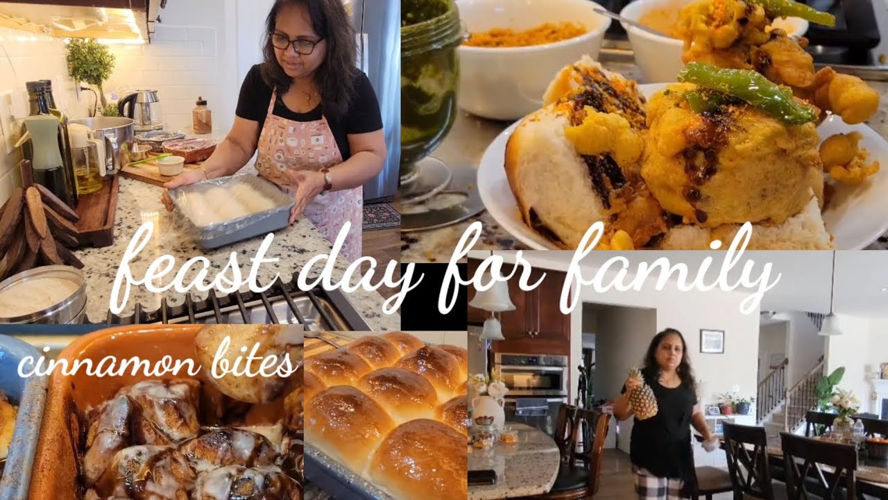 Treat day for family| Ladipav & cinnamon roll  bites| vadapav streetsty| haircare 