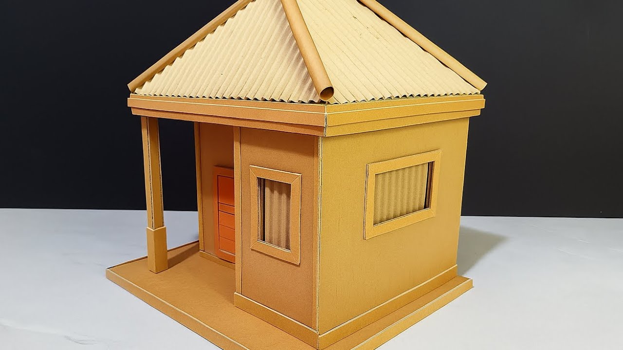 Mini Cardboard House #diy #Mini house 