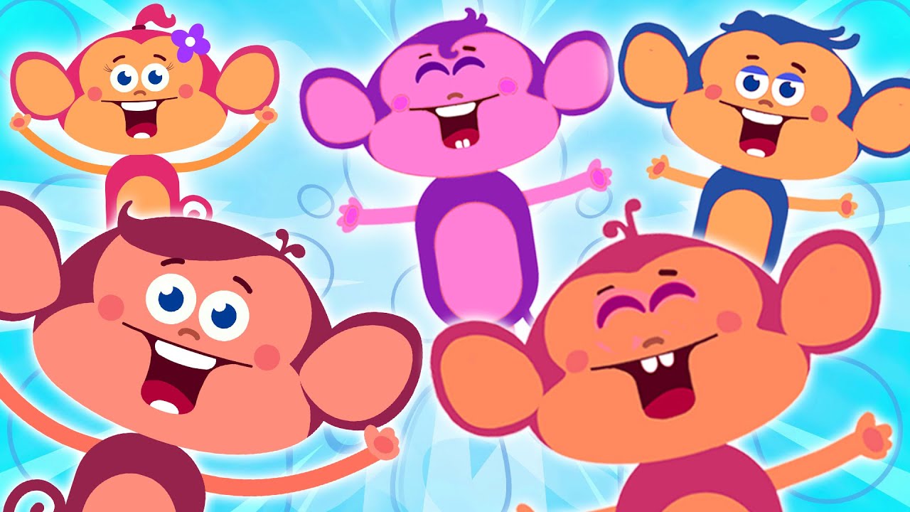 Five Little Monkeys 🐵 | Nursery Rhymes And Songs For Kids