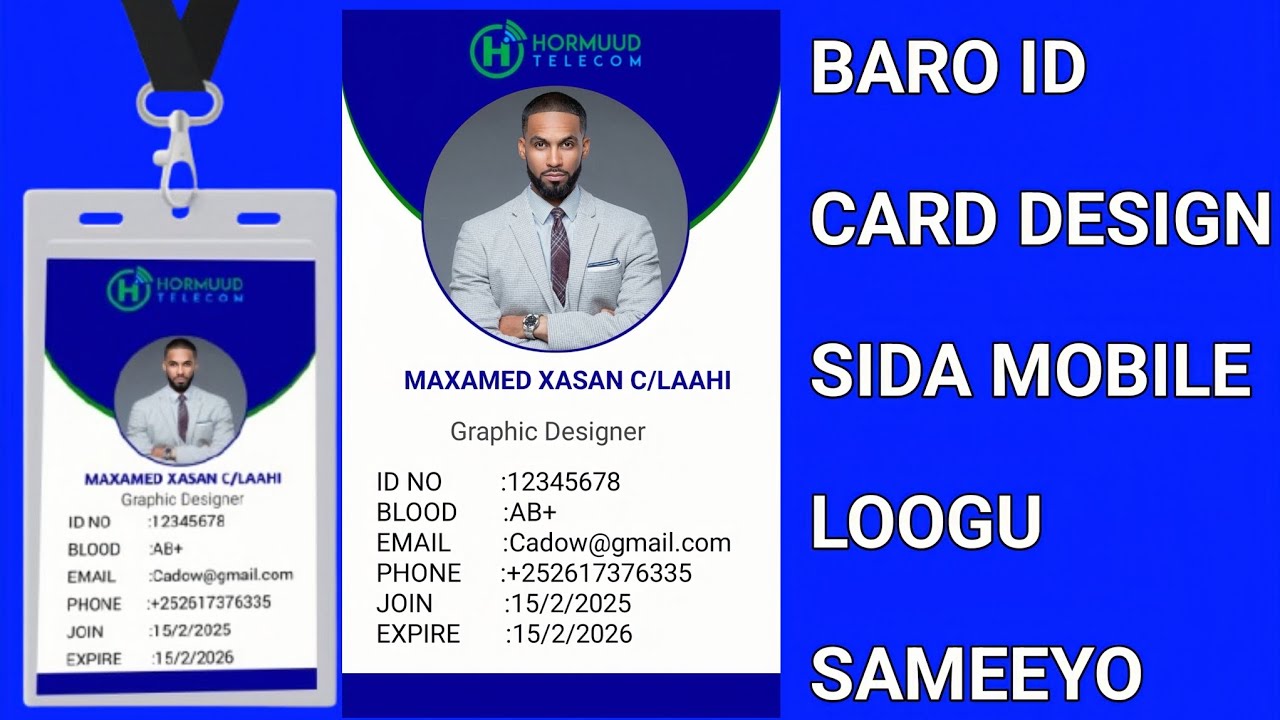 Sidee loo sameeya Id Card adigoo adeegsanayo mobilkaaga gacanta #cadowdesigner #pixellab