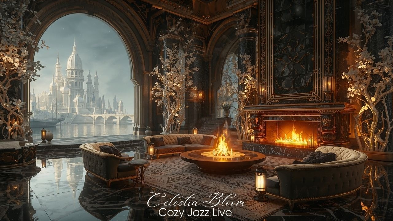 Royal Fireplace Jazz LIVE 24/7 🔥🏰 | Luxury Cozy Jazz for Relax, Focus & Night Ambience