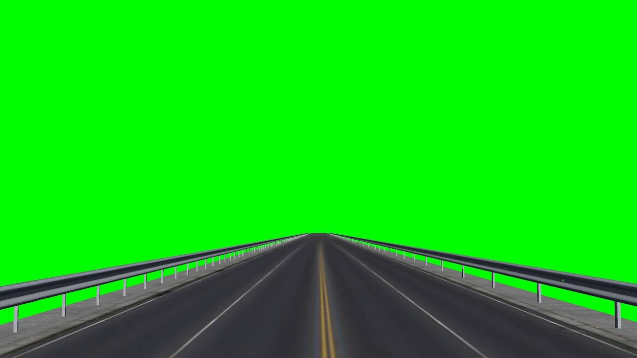 driving a Road / Highway - free green screen - free use