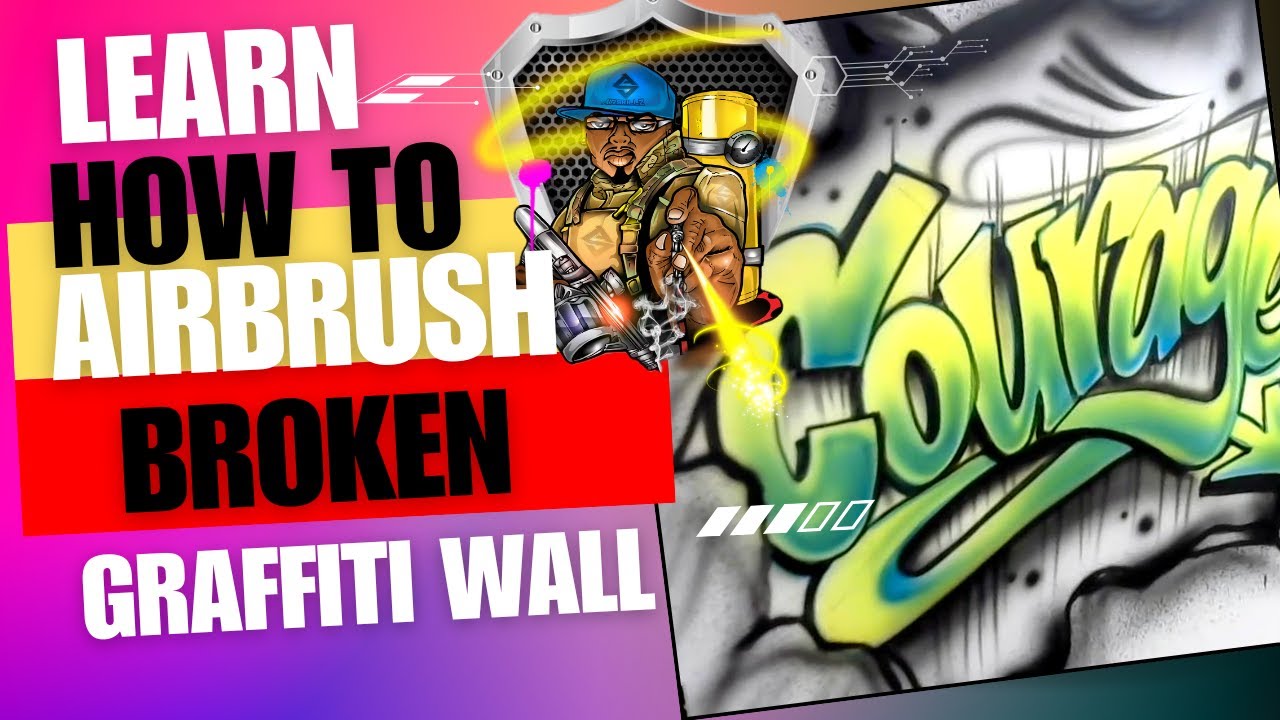 Learn How To Airbrush Broken Graffiti Wall By Airbrush Assassin