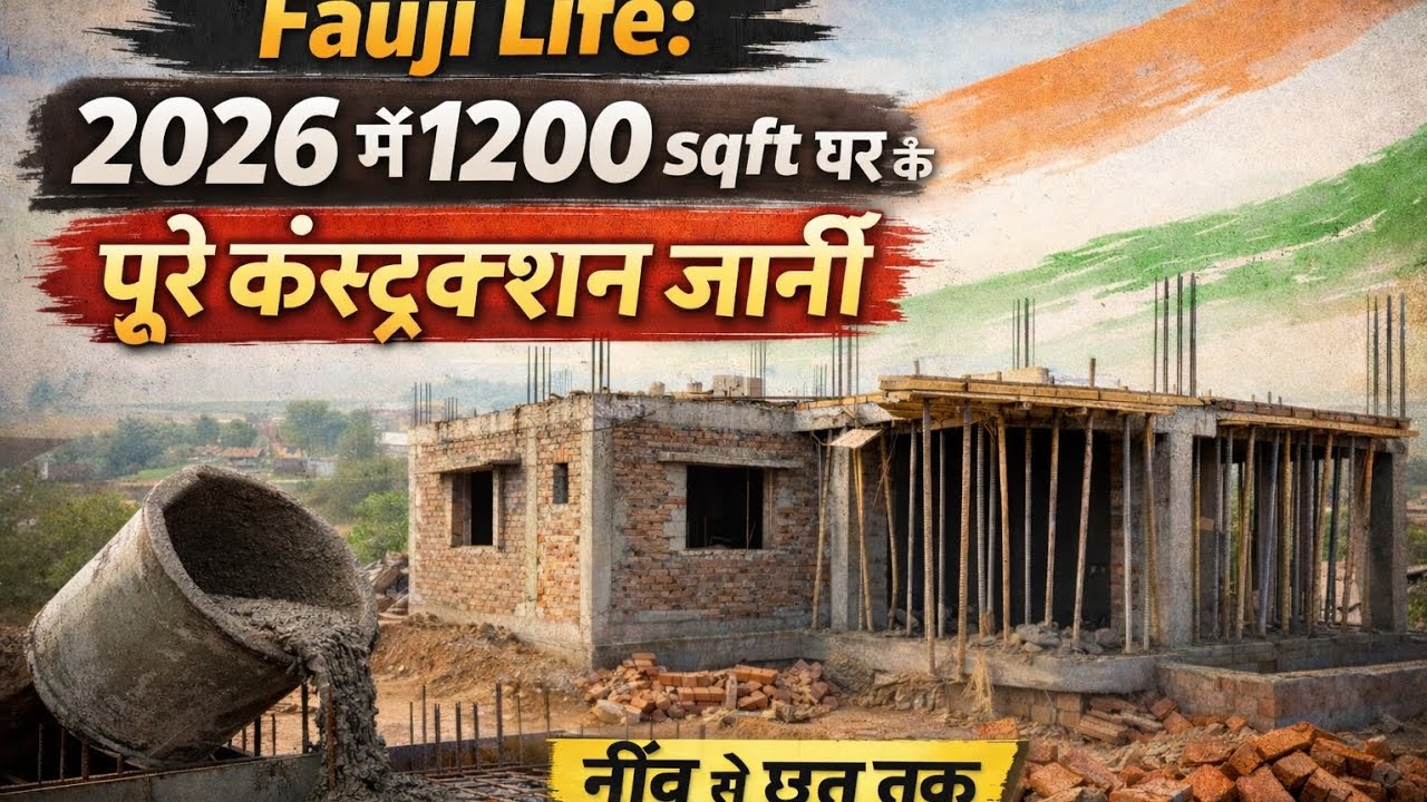 1200 Sqft घर की छत डालने तक पूरा खर्च | एक फौजी की Real Construction Story 