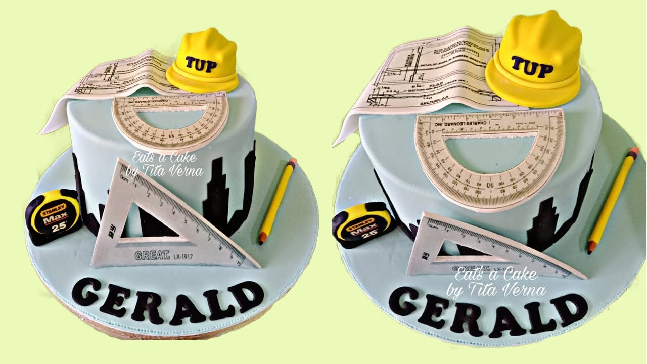 CIVIL ENGINEER CAKE|How to make civil engineer fondant topper