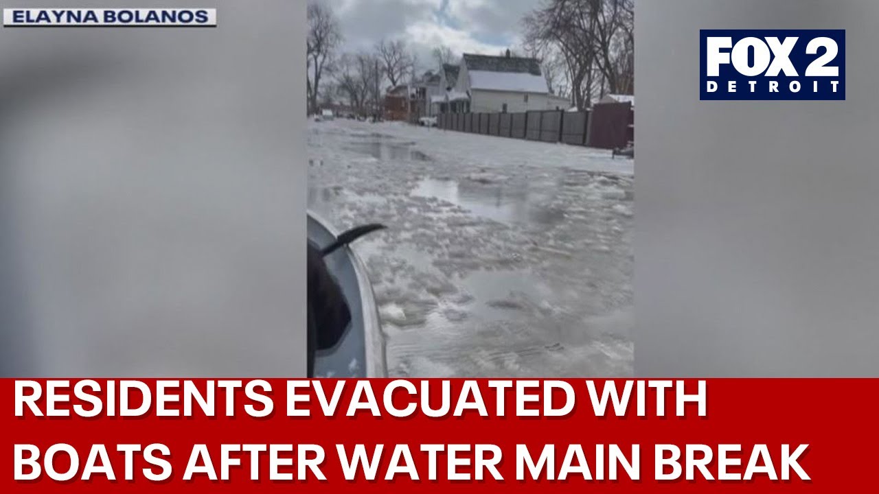 SW Detroit residents evacuated by boats, rafts after large water main break