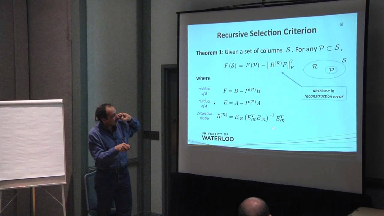 Ali Ghodsi - A Fast Greedy Algorithm for Generalized Column Subset Selection