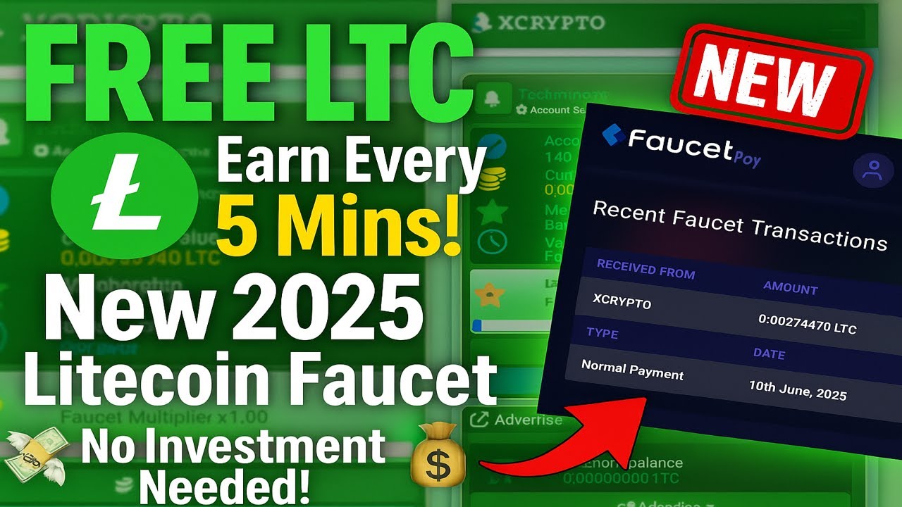New 2025 Crypto Faucet 🚀 Earn FREE USDT & Dogecoin Every Minute | No Investment | Instant Payout!