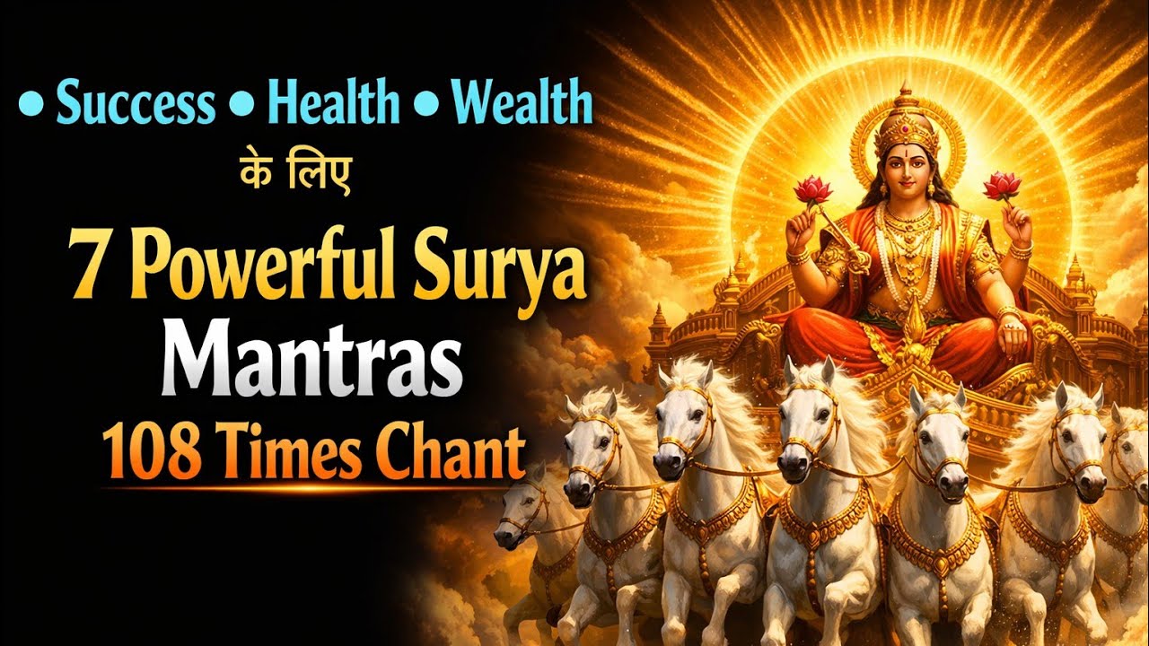 7 Powerful Surya Mantras | 108 Times Chant for Success, Health & Wealth | Divine Surya Mantra Jaap