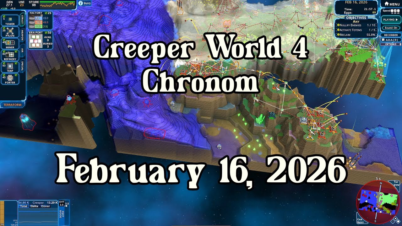 Creeper World 4 Daily Map –  February 16, 2026 | No Commentary