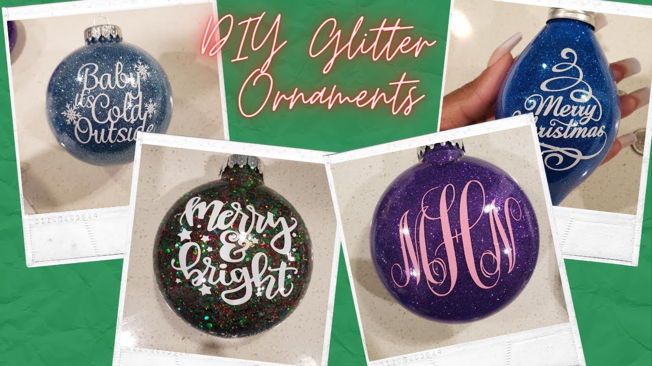 DIY Glitter Christmas Ornaments I Period Six Designs