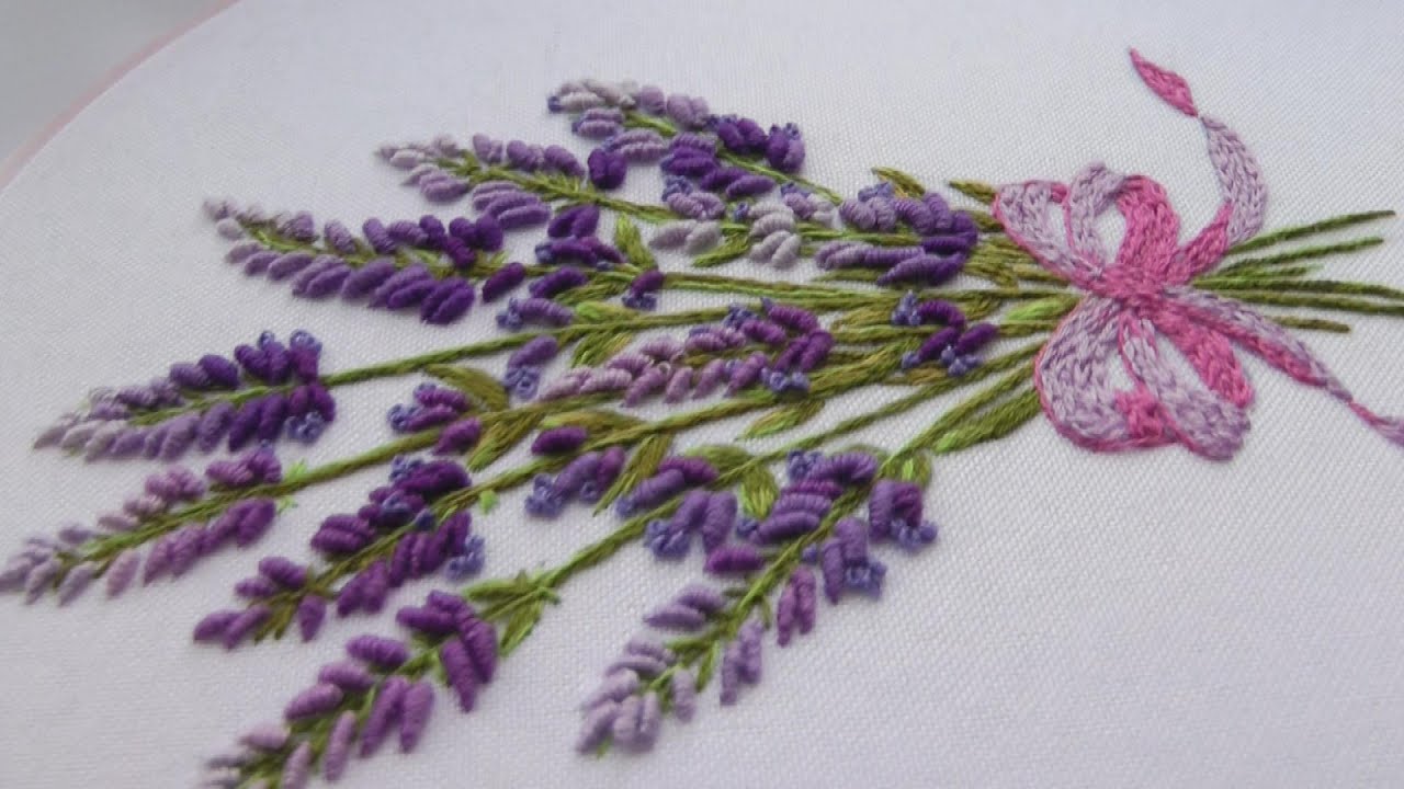 Master The Art Of Embroidering A Unique Lavender Bouquet